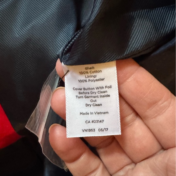 Talbots Navy and Red Trench Coat - Picture 4 of 6